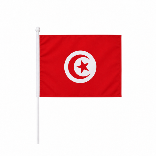 Tunisia Hand Flag 14x21cm