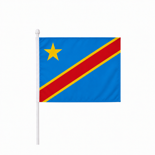 Democratic Republic of the Congo Hand Flag 14x21cm