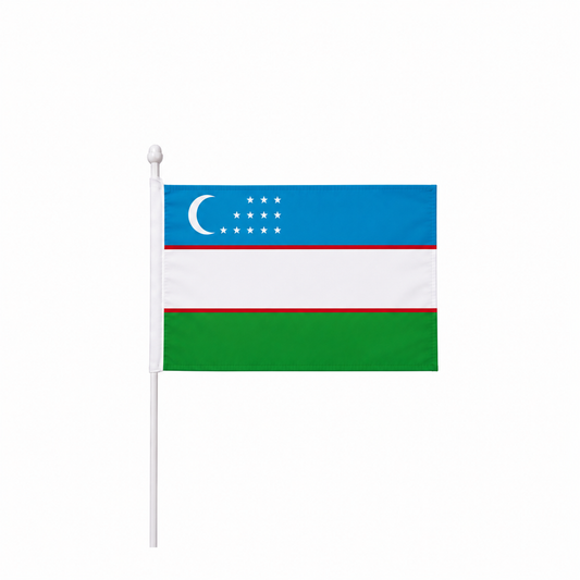 Uzbekistan Hand Flag 14x21cm