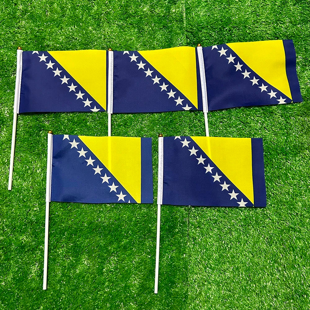 Bosnien und Herzegowina Flagge 21*14cm Bosnien und Herzegowina Handfahnen für Sportveranstaltungen