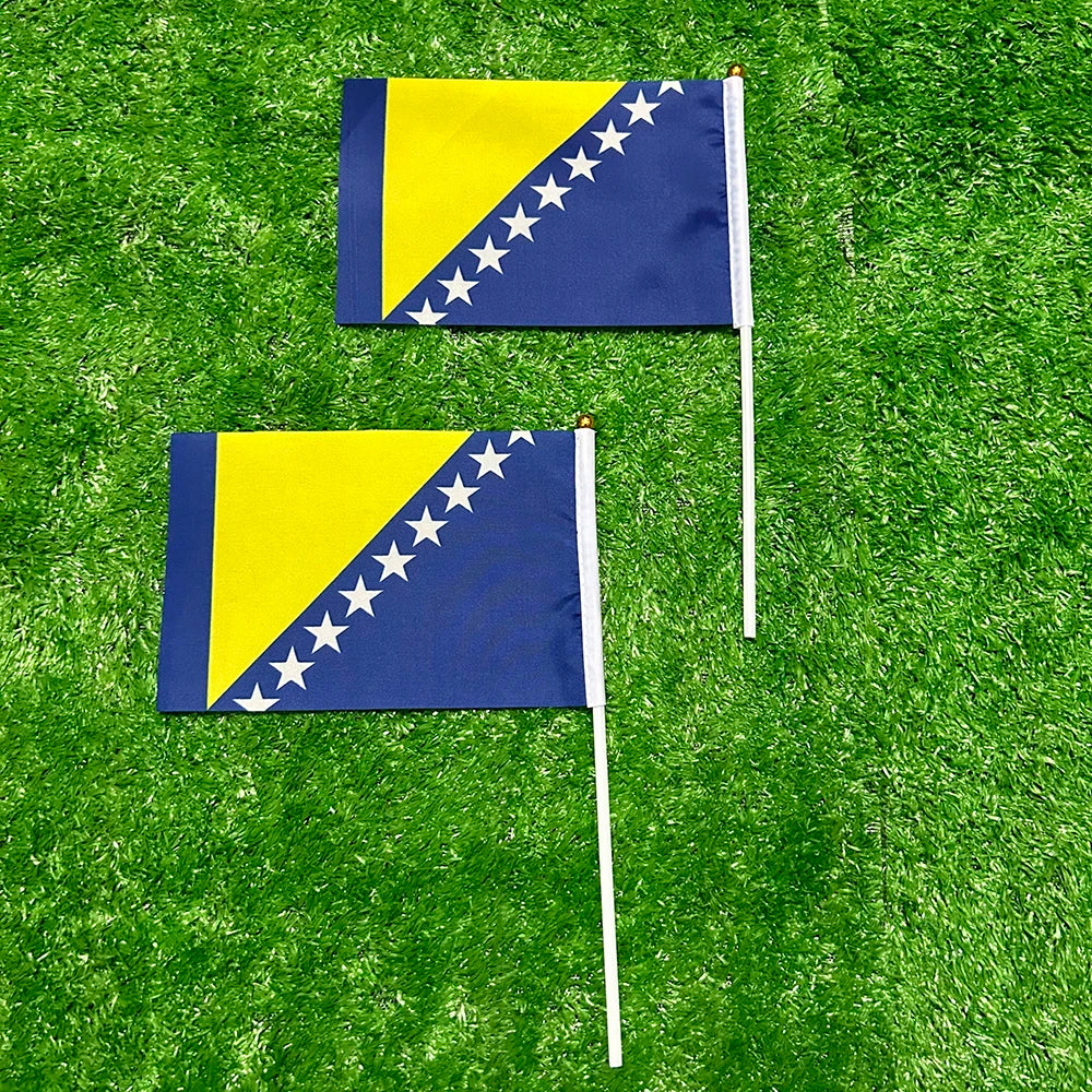 Bosnien und Herzegowina Flagge 21*14cm Bosnien und Herzegowina Handfahnen für Sportveranstaltungen