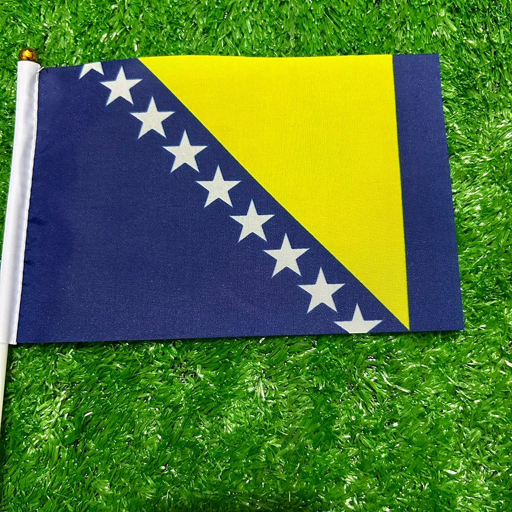 Bosnien und Herzegowina Flagge 21*14cm Bosnien und Herzegowina Handfahnen für Sportveranstaltungen
