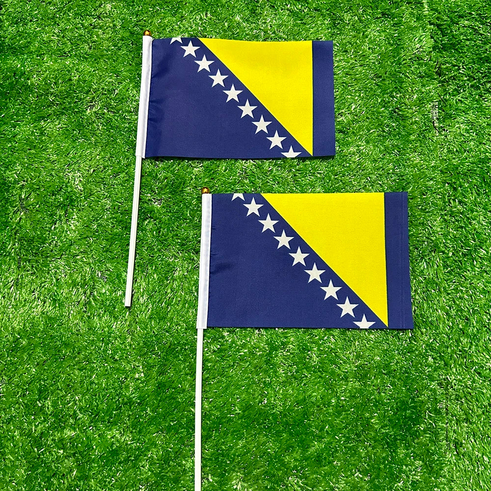 Bosnien und Herzegowina Flagge 21*14cm Bosnien und Herzegowina Handfahnen für Sportveranstaltungen