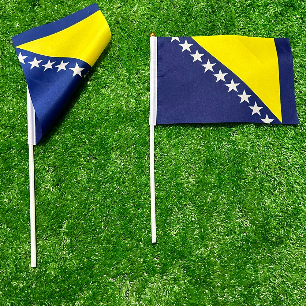 Bosnien und Herzegowina Flagge 21*14cm Bosnien und Herzegowina Handfahnen für Sportveranstaltungen